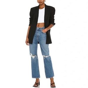 GRLFRND Womens Amanda Mid Rise Loose Boyfriend Straight Leg Jean Size 28